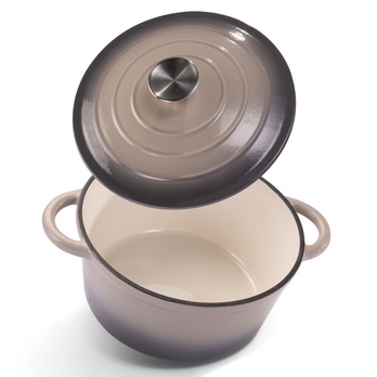 Litinový hrnec IRON béžovo-šedá, průměr 24 cm 3