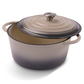 Litinový hrnec IRON béžovo-šedá, průměr 26 cm 1