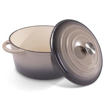 Litinový hrnec IRON béžovo-šedá, průměr 26 cm 2