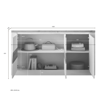 Komoda ISCHIA 2 dub cadiz/bílá, šířka 160 cm 6