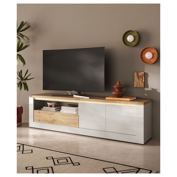 TV komoda ISCHIA 3 dub cadiz/bílá, šířka 207 cm 1