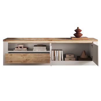 TV komoda ISCHIA 3 dub cadiz/bílá, šířka 207 cm 2