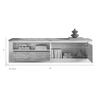 TV komoda ISCHIA 3 dub cadiz/bílá, šířka 207 cm 6