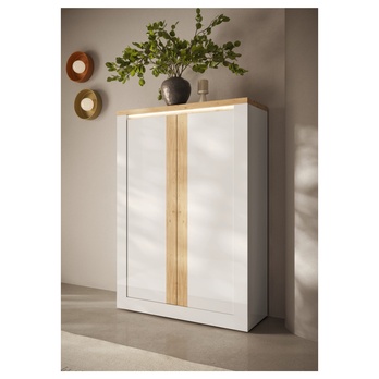 Komoda ISCHIA 5 dub cadiz/bílá, výška 160 cm 1