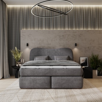 Postel boxspring ISLA COMFORT tmavě hnědá, 140x200 cm 1