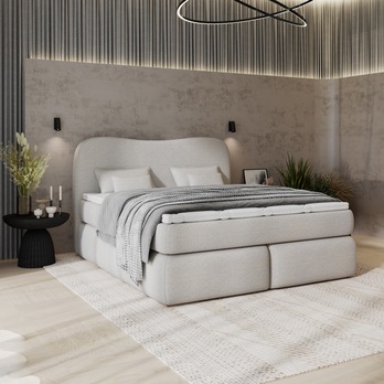 Postel boxspring ISLA COMFORT světle hnědá, 180x200 cm 1