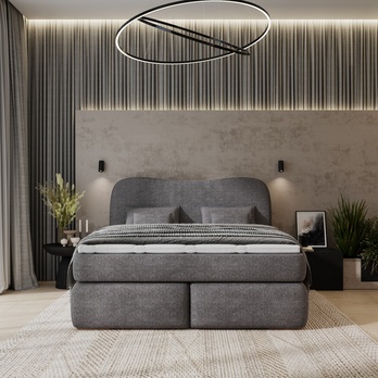 Postel boxspring ISLA COMFORT tmavě hnědá, 180x200 cm 1