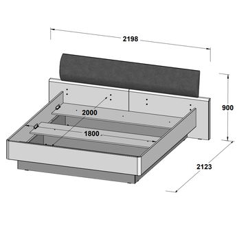 Postel JACKY 1 ušlechtilý dub/černý dub, 180x200 cm 2