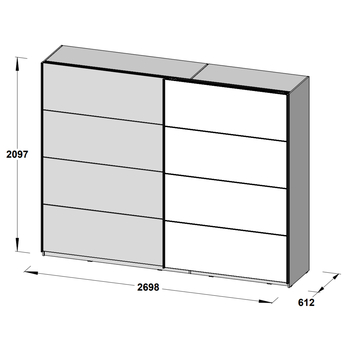 Šatní skříň JACKY ušlechtilý dub/černý dub 7