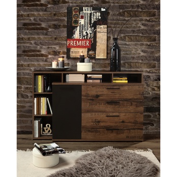 Komoda JACKY ušlechtilý dub/černý dub 1