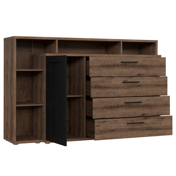 Komoda JACKY ušlechtilý dub/černý dub 2