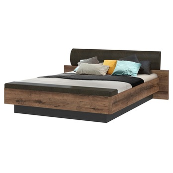 Postel s lavicí JACKY ušlechtilý dub/černý dub, 180x200 cm 3