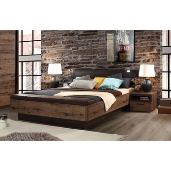 Postel s lavicí JACKY ušlechtilý dub/černý dub, 180x200 cm 1