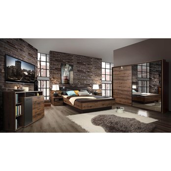 Šatní skříň JACKY ušlechtilý dub/černý dub 1