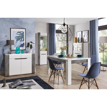 Komoda JADE B2 beton/bílá lesklá 3