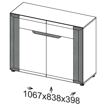 Komoda JADE B2 beton/bílá lesklá 7