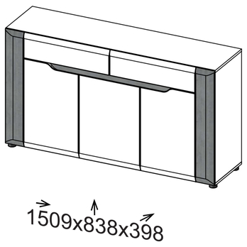 Komoda JADE B3 beton/bílá lesklá 9