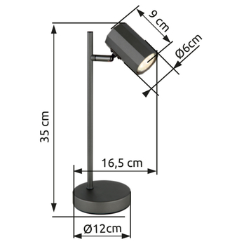 Stolní lampa JAMES tmavě šedá 5