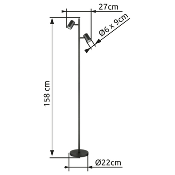 Stojací lampa JAMES tmavě šedá 5