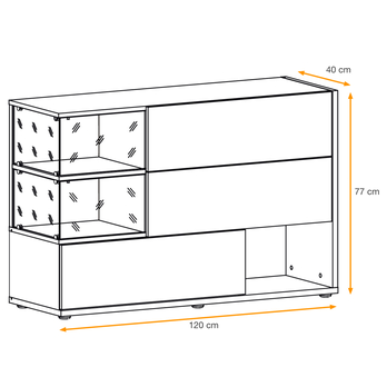 Komoda JAMIL dub wellington/perlově šedá 10