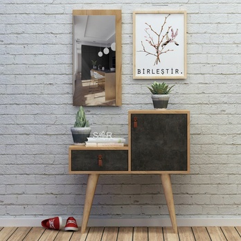 Předsíňová sestava JANNA šedá/dub 1