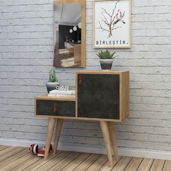 Předsíňová sestava JANNA šedá/dub 2