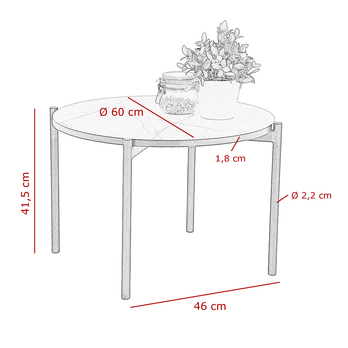 Konferenční stolek JAREN mramor/černá 2