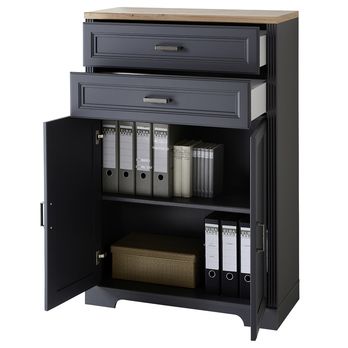 Komoda JASMIN 3 grafit/dub artisan 3