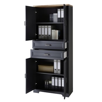 Skříň do pracovny JASMIN I grafit/dub artisan 1