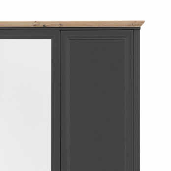 Šatní skříň - 4dvéřová JASMIN II grafit/dub artisan 4