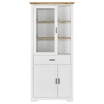 Vitrína JASMIN pinie světlá/dub artisan, šířka 93 cm 2