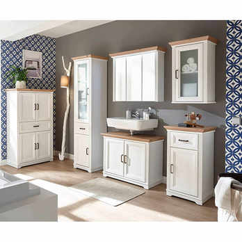 Zrcadlová škříňka JASMIN pinie světlá/dub artisan, šířka 83 cm 1