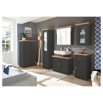 Zrcadlová škříňka JASMIN šedá/dub artisan, šířka 83 cm 3