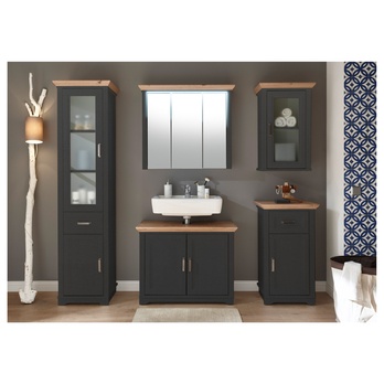 Závěsná skříňka  JASMIN šedá/dub artisan 2