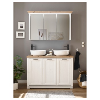 Zrcadlová skříňka JASMIN pinie světlá/dub artisan, šířka 116 cm 1