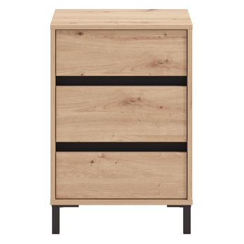 Noční stolek JASMINDA dub artisan/černá, 3 zásuvky 4