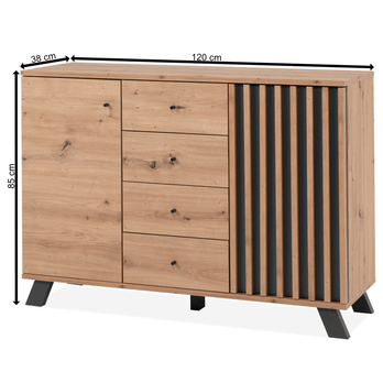 Komoda JAYSON 01B dub artisan/antracitová 12