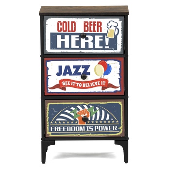 Komoda JAZZ I černá/vícebarevná 1