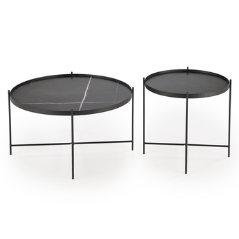 Konferenční stolek JELAITO černý mramor/černá, set 2 ks 3