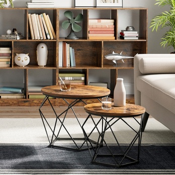 Set konferenčních stolků JOEN černá/hnědá, 2ks 1