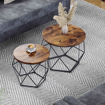 Set konferenčních stolků JOEN černá/hnědá, 2ks 2