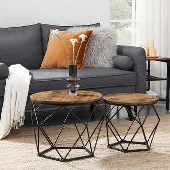 Set konferenčních stolků JOEN černá/hnědá, 2ks 3