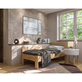 Rohová postel JOHANA levá, buk/přírodní, 90x200 cm 1