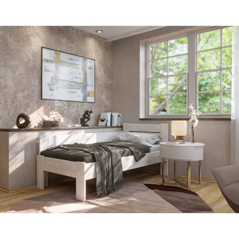 Rohová postel JOHANA levá, buk/bílá, 100x200 cm 1