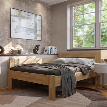 Rohová postel JOHANA levá, buk/přírodní, 120x200 cm 1