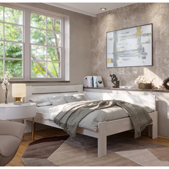 Rohová postel JOHANA pravá, buk/bílá, 120x200 cm 1