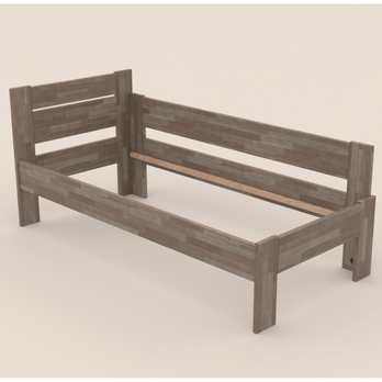 Rohová postel JOHANA pravá, buk/šedá, 80x200 cm 2