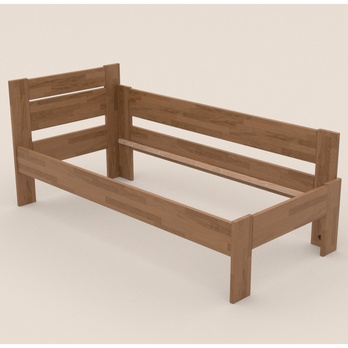 Rohová postel JOHANA pravá, dub/světlý ořech, 100x200 cm 2