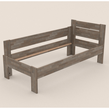 Rohová postel JOHANA levá, buk/šedá, 90x200 cm 2