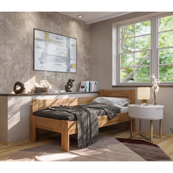 Rohová postel JOHANA levá, dub/světlý ořech, 90x200 cm 1